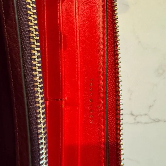 Preowned Tory Burch Perry Patchwork Hearts Long Zip Wallet - Picture 7 of 14